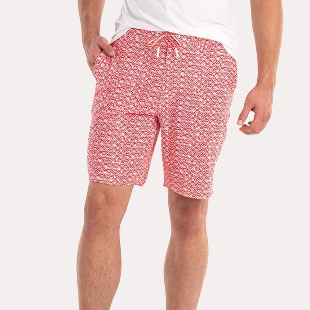 JOHNNIE-O Men's Manteo Half Elastic 9” Surf Short size Medium in Fish Scale